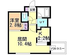 シャイニングドリーム山の手 1LDKの間取図画像