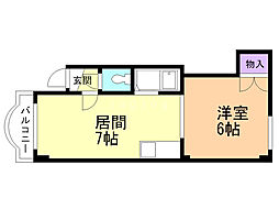 ブルーム24軒 1DKの間取図画像
