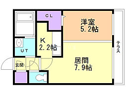 PRENDREKOTONI 1LDKの間取図画像