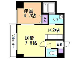 エクセレントプレイス宮の沢 1LDKの間取図画像