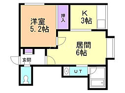 セピアンローゼス 1LDKの間取図画像