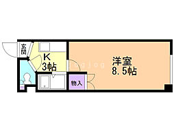 ラ・シャトーレイン 1Kの間取図画像