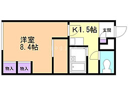 レオパレスTRESBIEN十勝 1Kの間取図画像