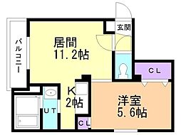 札幌市営南北線 南平岸駅 徒歩2分の賃貸マンション 3階1LDKの間取り