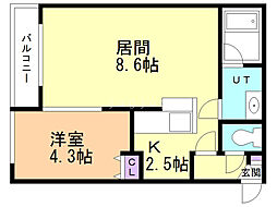 フェリシアコート 1LDKの間取図画像