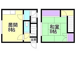 笹川マンション 1LDKの間取図画像