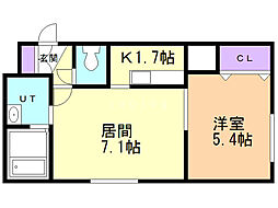 Berger壱番館 1DKの間取図画像