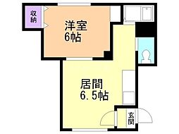 アーバンハイツK-1 1DKの間取図画像