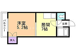 エンドレス三井 1DKの間取図画像