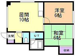 パークハウス林 2LDKの間取図画像