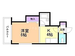 グリーンホームズ 1Kの間取図画像