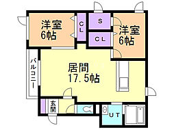 さくら館弐 2LDKの間取図画像