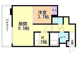 レガートタワー月寒中央 1LDKの間取図画像