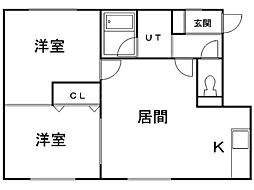 スライヴパレスC 2LDKの間取図画像