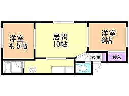 アクアトピアHIRO 2LDKの間取図画像
