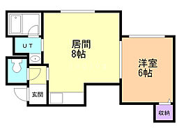 プロシード札幌 1DKの間取図画像