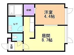 エル・ジェム月寒東 1LDKの間取図画像