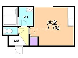 カレッジサイドいくね ワンルームの間取図画像