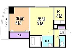 ツリートップ豊平 1LDKの間取図画像