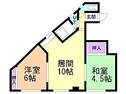 テラスハウス月寒 2LDKの間取図画像