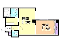 コムメゾン 1LDKの間取図画像