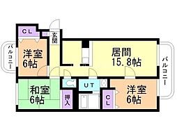 リラヒルズ 3LDKの間取図画像