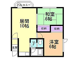 プリメーラS4 2LDKの間取図画像