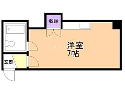 第5もりいマンション 3階ワンルームの間取り