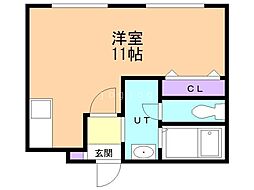 モスト豊平8-9 ワンルームの間取図画像