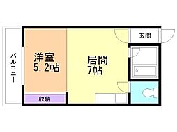 シャトー青山 1DKの間取図画像