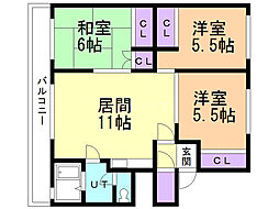 テレパレス藻岩下34条 3LDKの間取図画像
