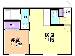 札幌市豊平区平岸三条10丁目マンション 1LDKの間取図画像