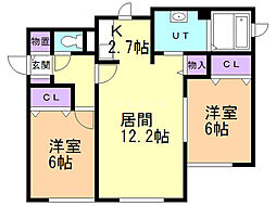 パストール210 2LDKの間取図画像