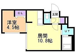 パティオ平岸 1LDKの間取図画像