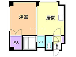 シティハウス平岸 1DKの間取図画像
