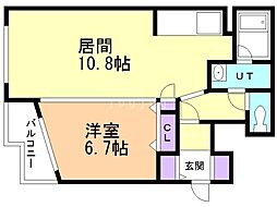cog福住 1LDKの間取図画像