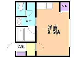 マイルーム澄川C ワンルームの間取図画像