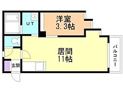 ビアンエステート美園 1LDKの間取図画像