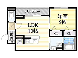 阪急千里線 吹田駅 バス10分 朝日が丘町名神下下車 徒歩3分の賃貸アパート 1階1LDKの間取り