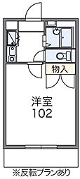 ヴァンベール 1階1Kの間取り