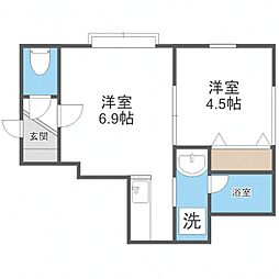 アプレミディ 1DKの間取図画像