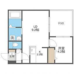Empress中島公園 1LDKの間取図画像