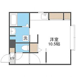 グレイスフルK ワンルームの間取図画像