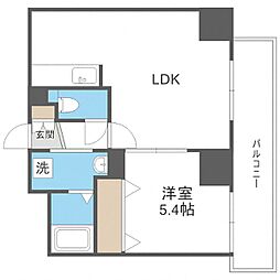 N6ウエスト11・M 1LDKの間取図画像