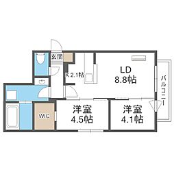 札幌市中央区南十五条西8丁目マンション 1SLDKの間取図画像