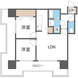 UURコート札幌北三条 2LDKの間取図画像