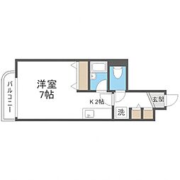 ロイヤルステージ 1Kの間取図画像