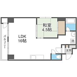 リベルティ大通 1LDKの間取図画像