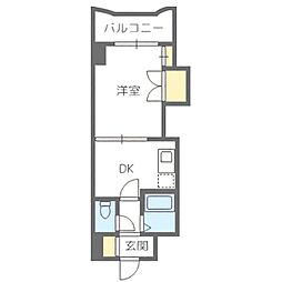 札幌市営東西線 西11丁目駅 徒歩9分の賃貸マンション 9階1DKの間取り