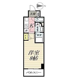S-FORT湘南平塚 1Kの間取図画像